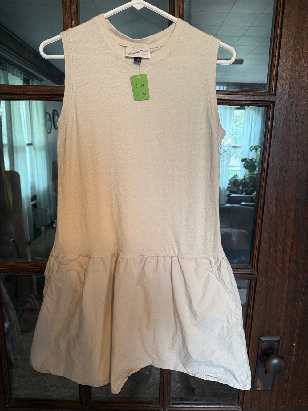 Universal Thread Cream Sleeveless Tiered Mini Dress